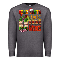 Charcoal Heather dear santa just bring wine Premium Sweatshirt - AdoDesignShop