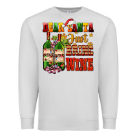 Dove Grey dear santa just bring wine Premium Sweatshirt - AdoDesignShop