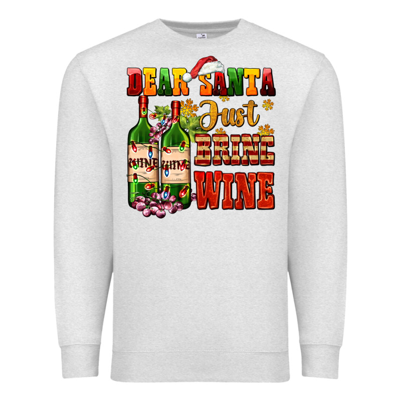 Dear Santa Just Bring Wine Premium Sweatshirt by AdoDesignShop | Teevron