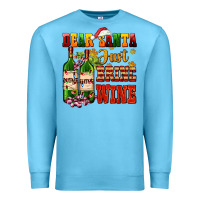 Ocean Blue dear santa just bring wine Premium Sweatshirt - AdoDesignShop
