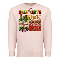 Pale Pink dear santa just bring wine Premium Sweatshirt - AdoDesignShop