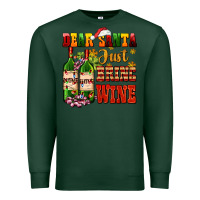 Sports Green dear santa just bring wine Premium Sweatshirt - AdoDesignShop