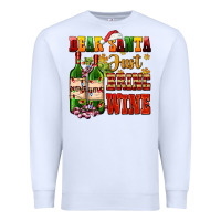 White dear santa just bring wine Premium Sweatshirt - AdoDesignShop