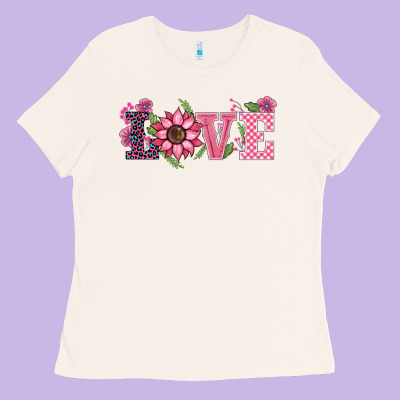 Walentine's Day Love Sunflower Ladies Tee Designed By Barkaloodesign