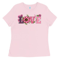 Bubblegum Pink walentine's day love sunflower Ladies Tee - BarkalooDesign