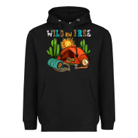 Black wild and free camp Heavyweight Hoodie - AdoDesignShop