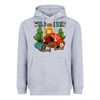 Heather Grey wild and free camp Heavyweight Hoodie - AdoDesignShop