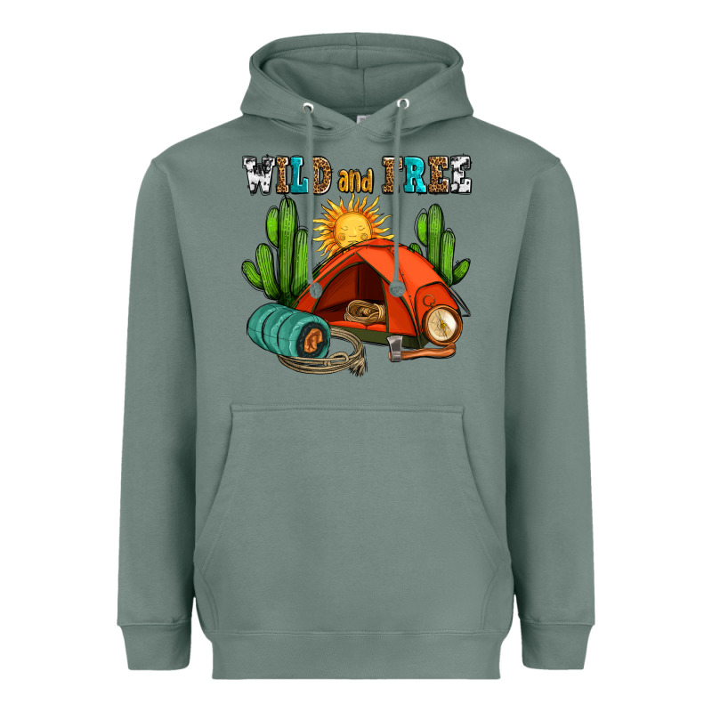 Wild And Free Camp Heavyweight Hoodie by AdoDesignShop | Teevron