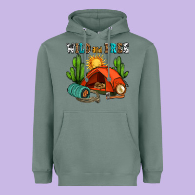 Wild And Free Camp Heavyweight Hoodie Designed By Adodesignshop