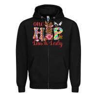Black One hip lunch lady Zipper Hoodie - Neo Western
