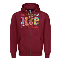 Burgundy One hip lunch lady Zipper Hoodie - Neo Western