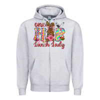Heather Grey One hip lunch lady Zipper Hoodie - Neo Western