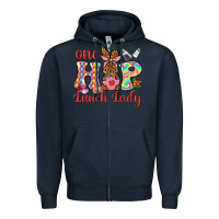 Navy One hip lunch lady Zipper Hoodie - Neo Western