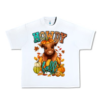 White Hay there Fall pumpkin heifer Urban Heavy Tee - RanaPortraitStore