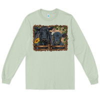 Matcha western black angus cattle and calf with leopard Long Sleeve Tee - RanaPortraitStore