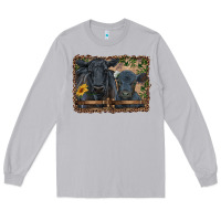 Moon Dust western black angus cattle and calf with leopard Long Sleeve Tee - RanaPortraitStore