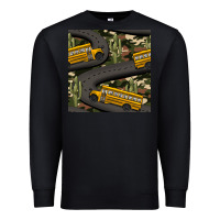 Black cactus camouflage school bus seamless pattern Premium Sweatshirt - BundleAndBundleShop