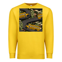 Lemon cactus camouflage school bus seamless pattern Premium Sweatshirt - BundleAndBundleShop