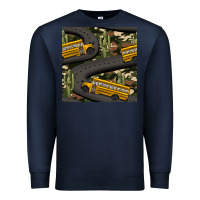 Navy cactus camouflage school bus seamless pattern Premium Sweatshirt - BundleAndBundleShop