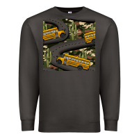 Smoke cactus camouflage school bus seamless pattern Premium Sweatshirt - BundleAndBundleShop