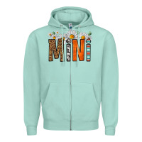 Seafoam western daisies mini Zipper Hoodie - HRA Design Shop