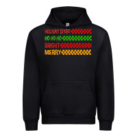 Black holiday spirit hohoho bright merry Urban Hoodie - MaliasSmallBusiness
