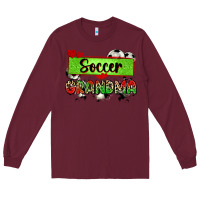 Burgundy soccer grandma with leopard Long Sleeve Tee - Zillion Design Studio