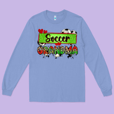 Soccer Grandma With Leopard Long Sleeve Tee Designed By Zillion Design Studio