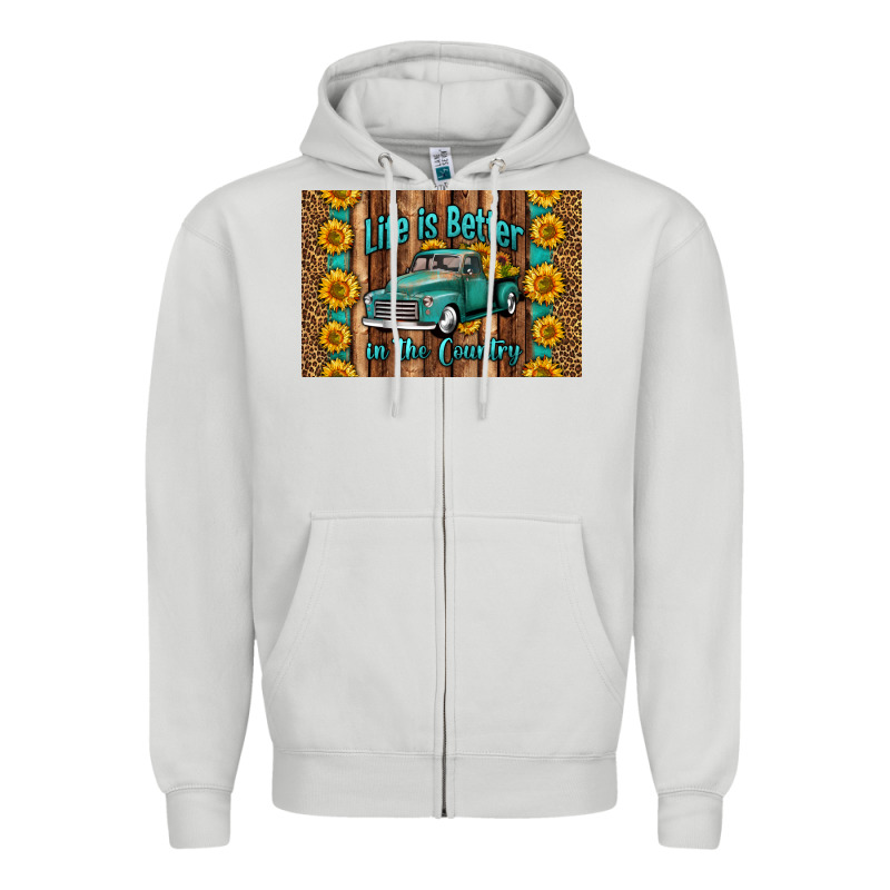 Life Is Better In The Country Skinny Metal Can Holder Zipper Hoodie by HRA Design Shop | Teevron