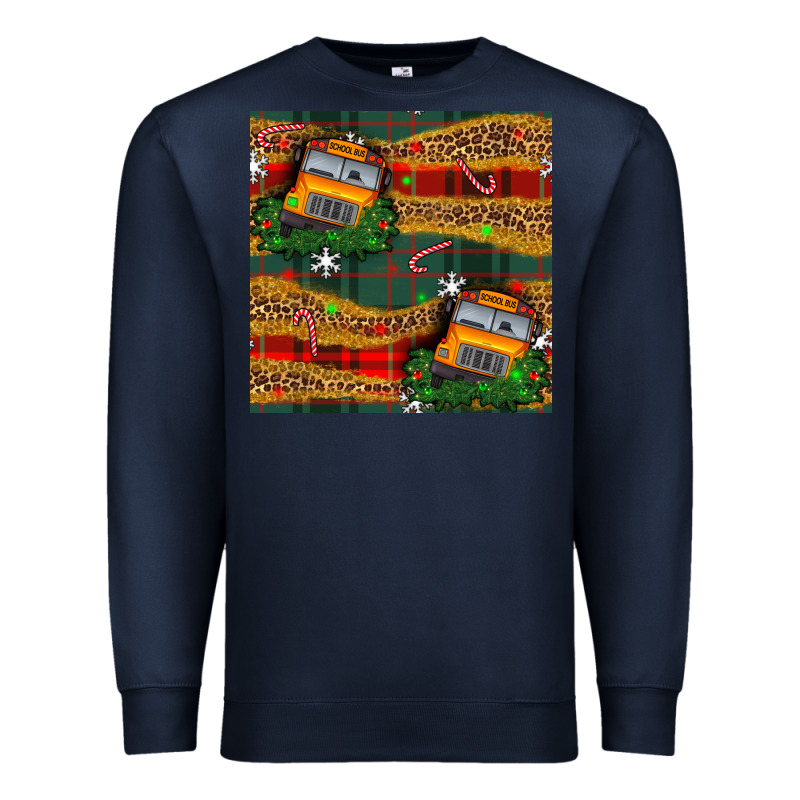 Christmas School Bus Seamless Pattern Premium Sweatshirt by BundleAndBundleShop | Teevron