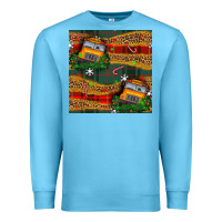 Ocean Blue christmas school bus seamless pattern Premium Sweatshirt - BundleAndBundleShop