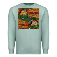 Seafoam christmas school bus seamless pattern Premium Sweatshirt - BundleAndBundleShop