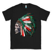 Black mexican indian headdress with skull Classic Tee - RanaPortraitStore