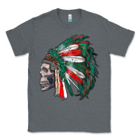 Charcoal Heather mexican indian headdress with skull Classic Tee - RanaPortraitStore