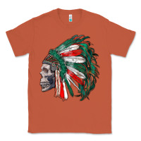 Copper mexican indian headdress with skull Classic Tee - RanaPortraitStore