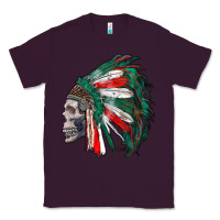 Plum mexican indian headdress with skull Classic Tee - RanaPortraitStore