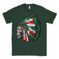 Sports Green mexican indian headdress with skull Classic Tee - RanaPortraitStore