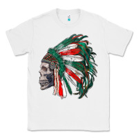 White mexican indian headdress with skull Classic Tee - RanaPortraitStore