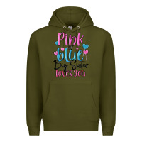 Army Green pink or blue big sister loves you Premium Hoodie - MaliasSmallBusiness