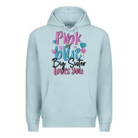 Blue Mist pink or blue big sister loves you Premium Hoodie - MaliasSmallBusiness