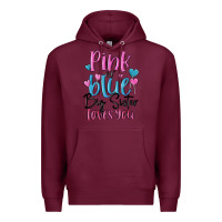 Burgundy pink or blue big sister loves you Premium Hoodie - MaliasSmallBusiness