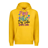 Lemon pink or blue big sister loves you Premium Hoodie - MaliasSmallBusiness