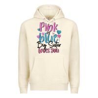 Sandshell pink or blue big sister loves you Premium Hoodie - MaliasSmallBusiness