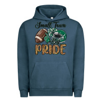 Pigment Midnight Navy small town big pride green Urban Hoodie - MaliasSmallBusiness