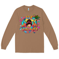 Toasted Coconut hot mom summer with messy bun Long Sleeve Tee - texasbilliewilder