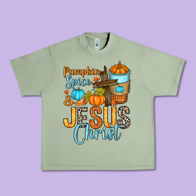 Pumpkin Spice And Jesus Christ Urban Heavy Tee Designed By Ranaportraitstore