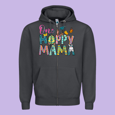 One Hoppy Mama Zipper Hoodie Designed By Neo Western