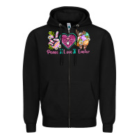 Black Peace Love Easter Zipper Hoodie - Neo Western