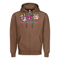 Chestnut Peace Love Easter Zipper Hoodie - Neo Western