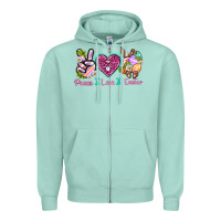 Seafoam Peace Love Easter Zipper Hoodie - Neo Western